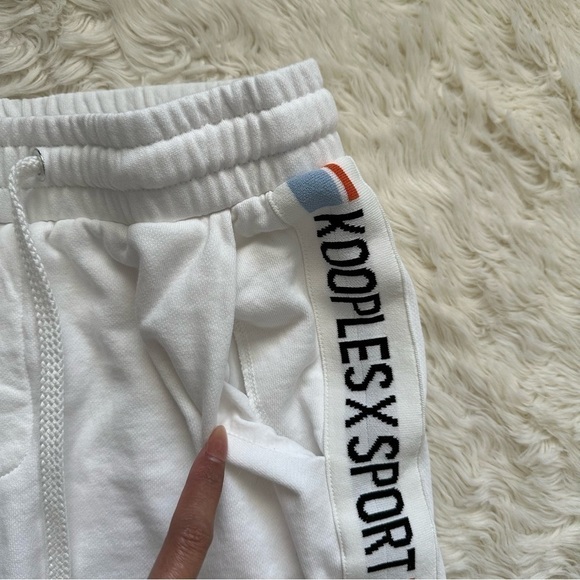 The Kooples Sweatpants Kooples x Sport Ecru Joggers Stretch Waist Logo Trim 2 - Picture 6 of 11
